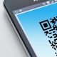 Imagem de um código QR na tela de um smartphone