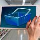 imagem de tablet com um carrinho de compras, representando um e-commerce